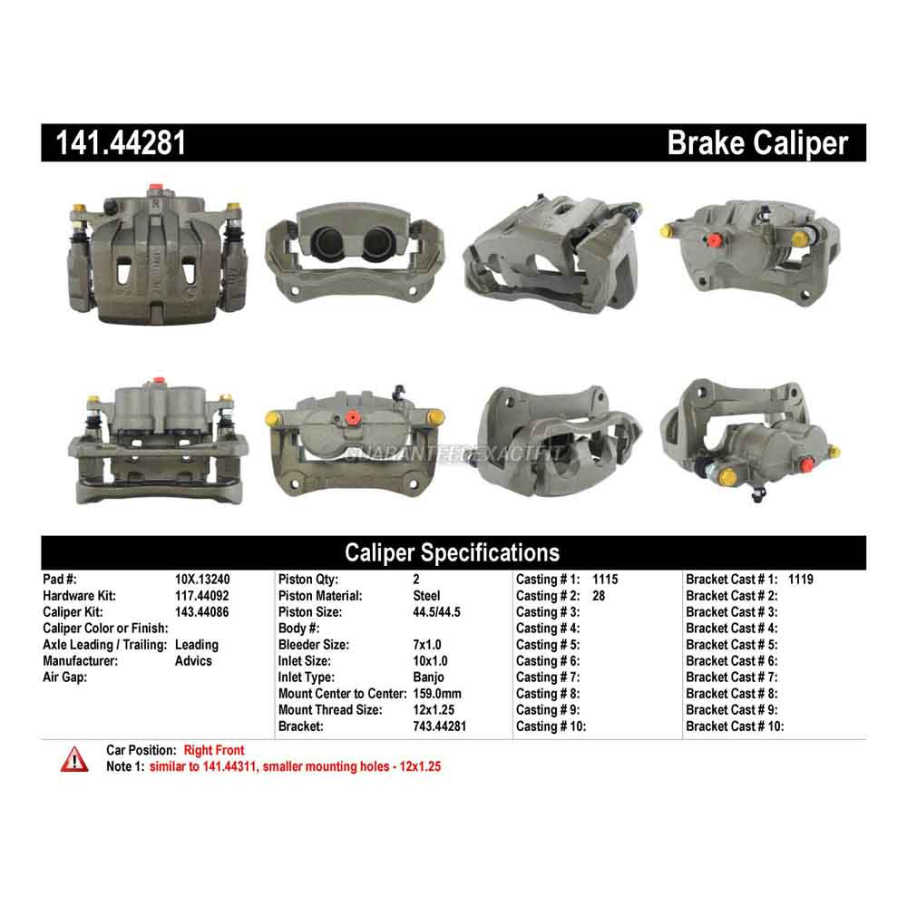 2017 Toyota Highlander Brake Caliper