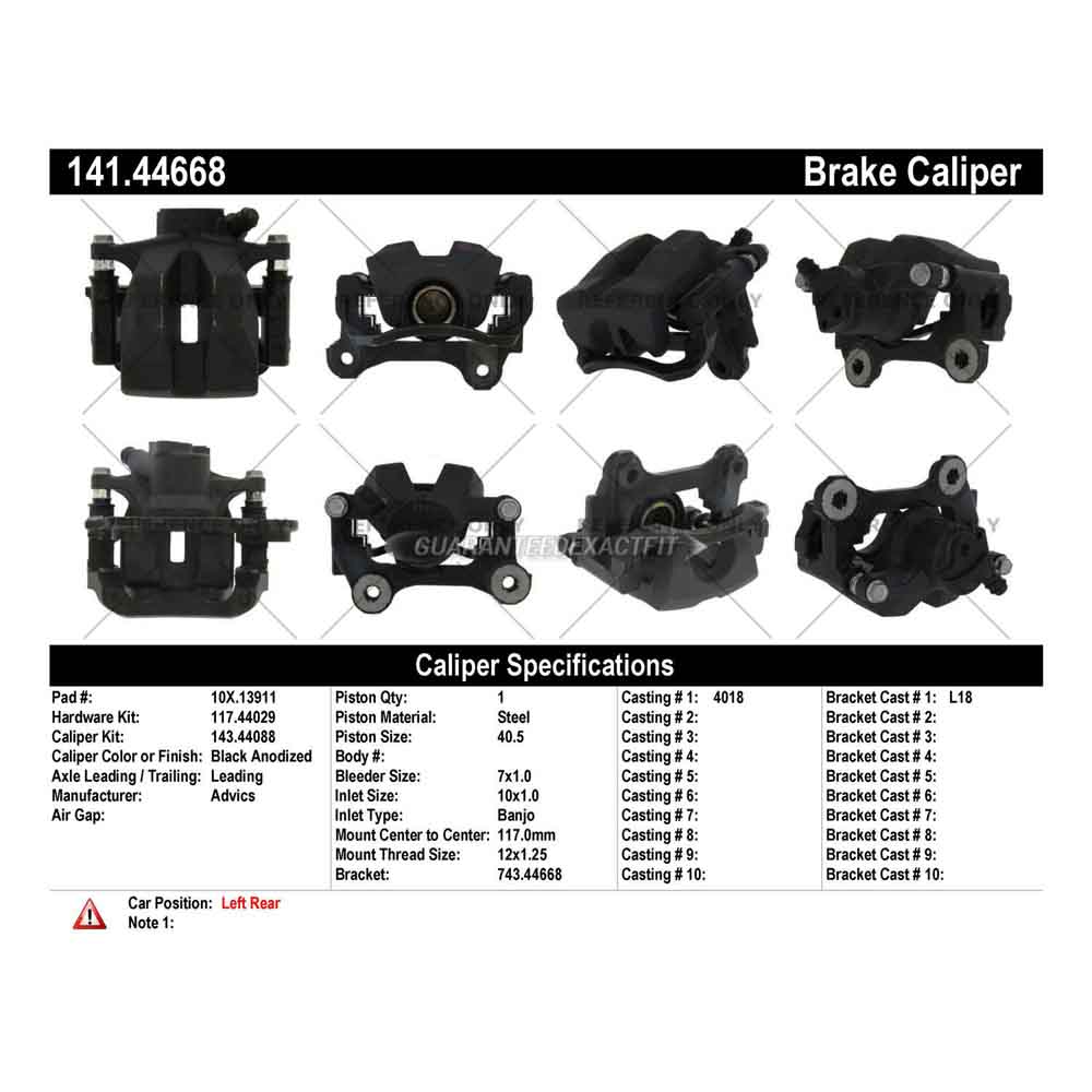 2017 Lexus IS300 Brake Caliper