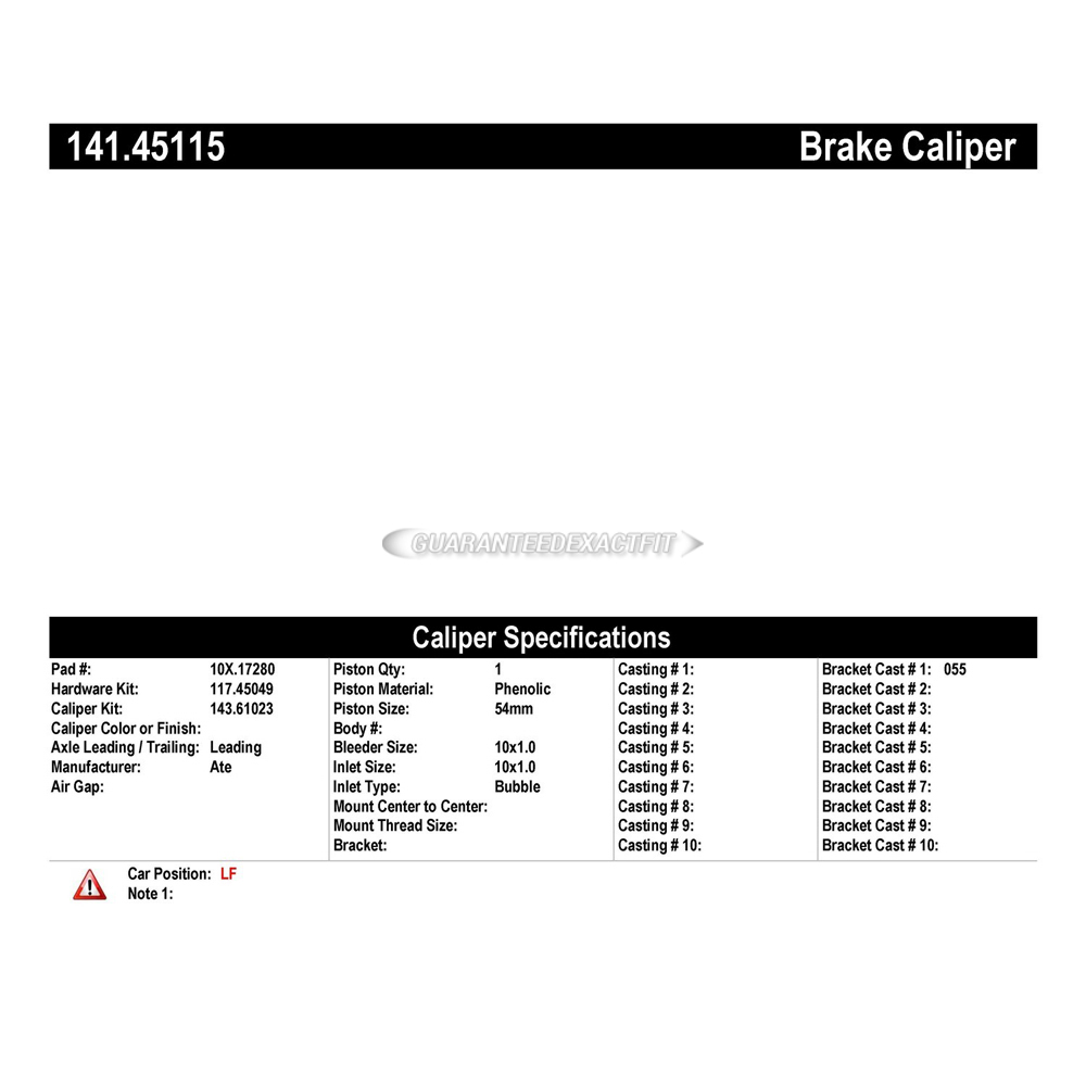 2016 Mazda 3 Brake Caliper
