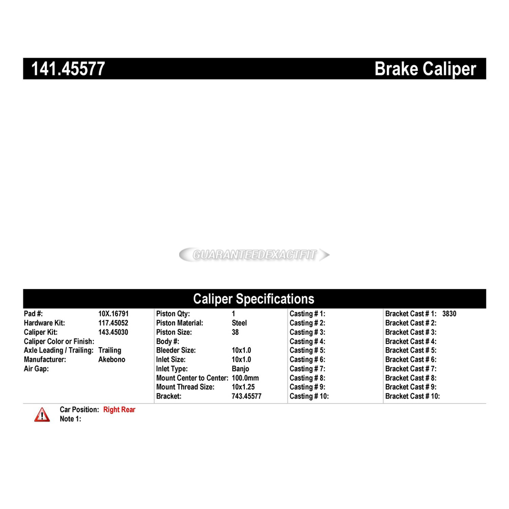 2017 Mazda 3 Brake Caliper