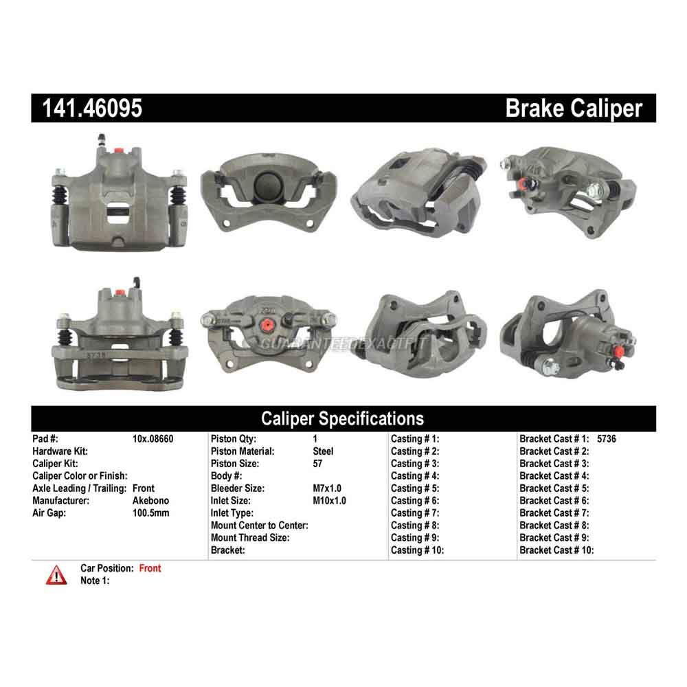 2017 Mitsubishi Lancer Brake Caliper