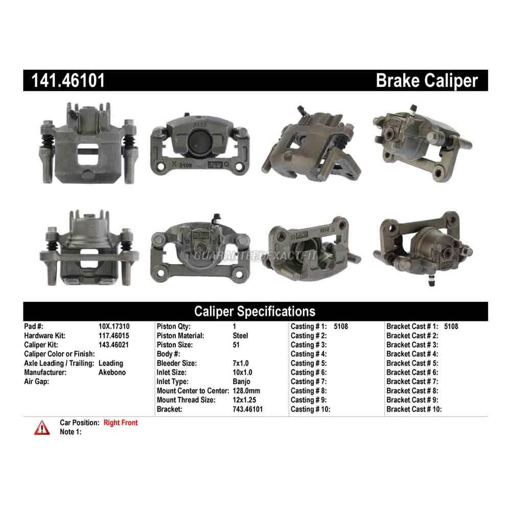 2014 Mitsubishi Mirage Brake Caliper