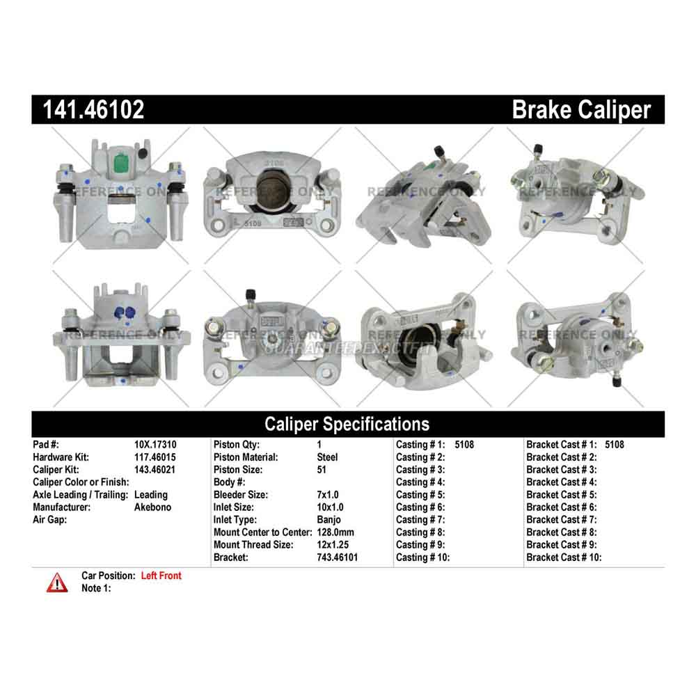 2014 Mitsubishi Mirage Brake Caliper