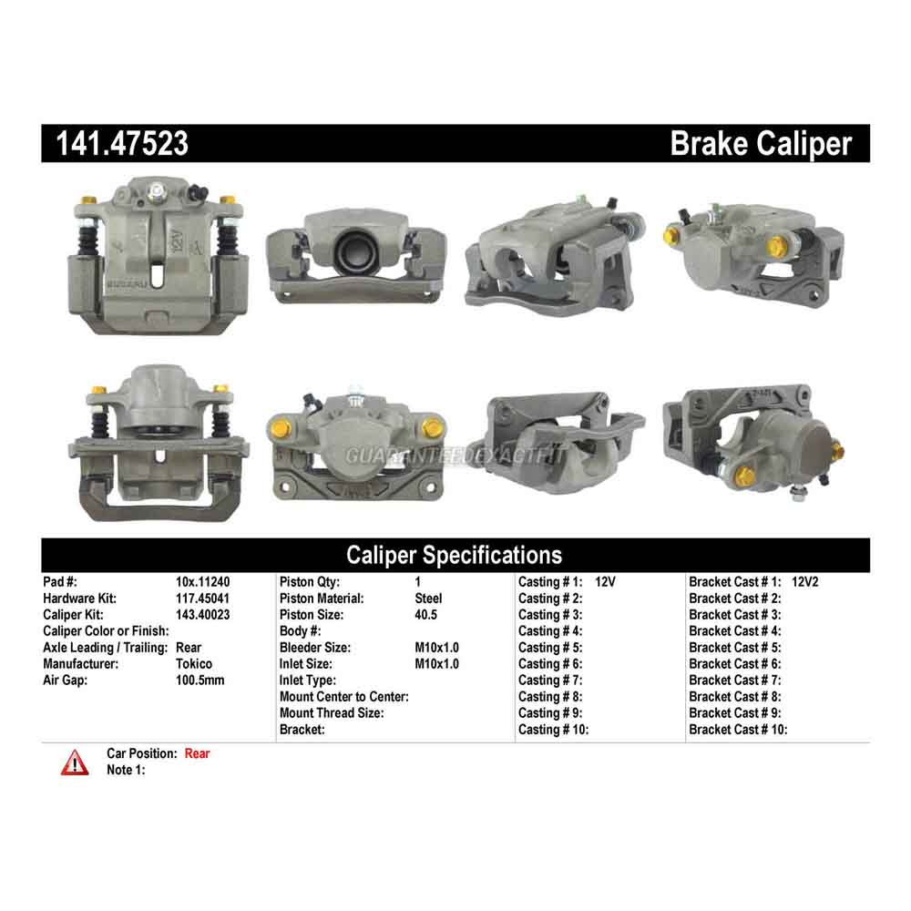 2012 Subaru Tribeca Brake Caliper