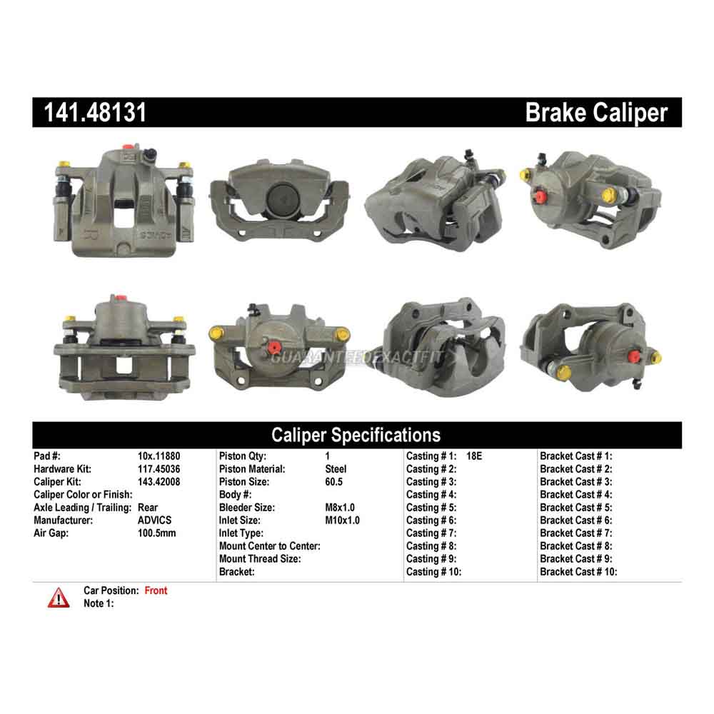 2012 Suzuki Grand Vitara Brake Caliper