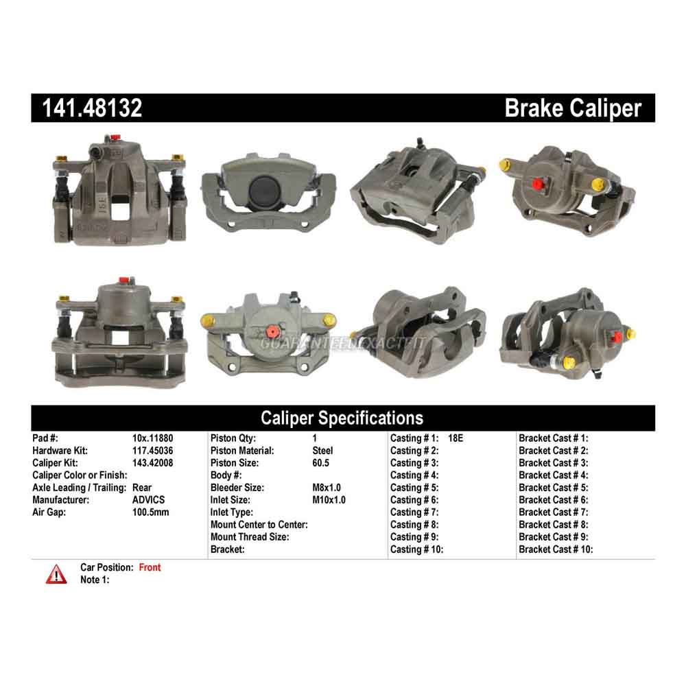 2012 Suzuki Grand Vitara Brake Caliper
