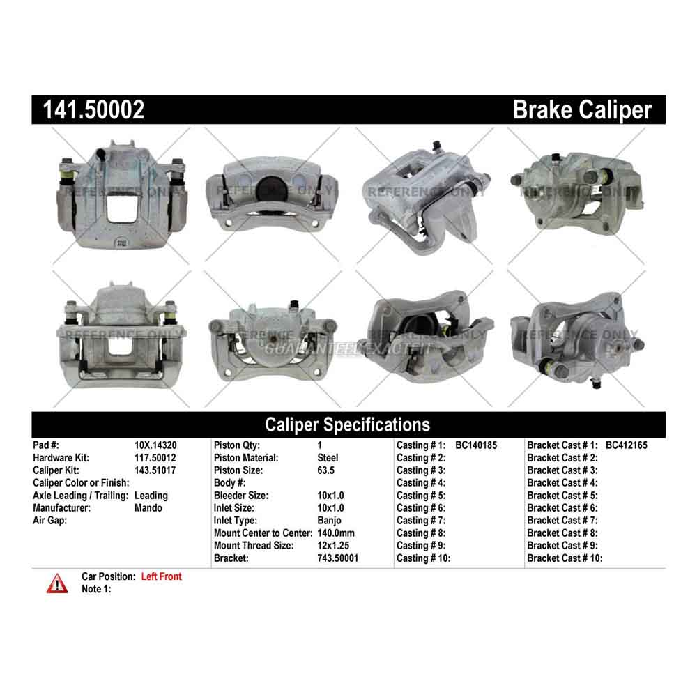 2017 Kia Sorento Brake Caliper