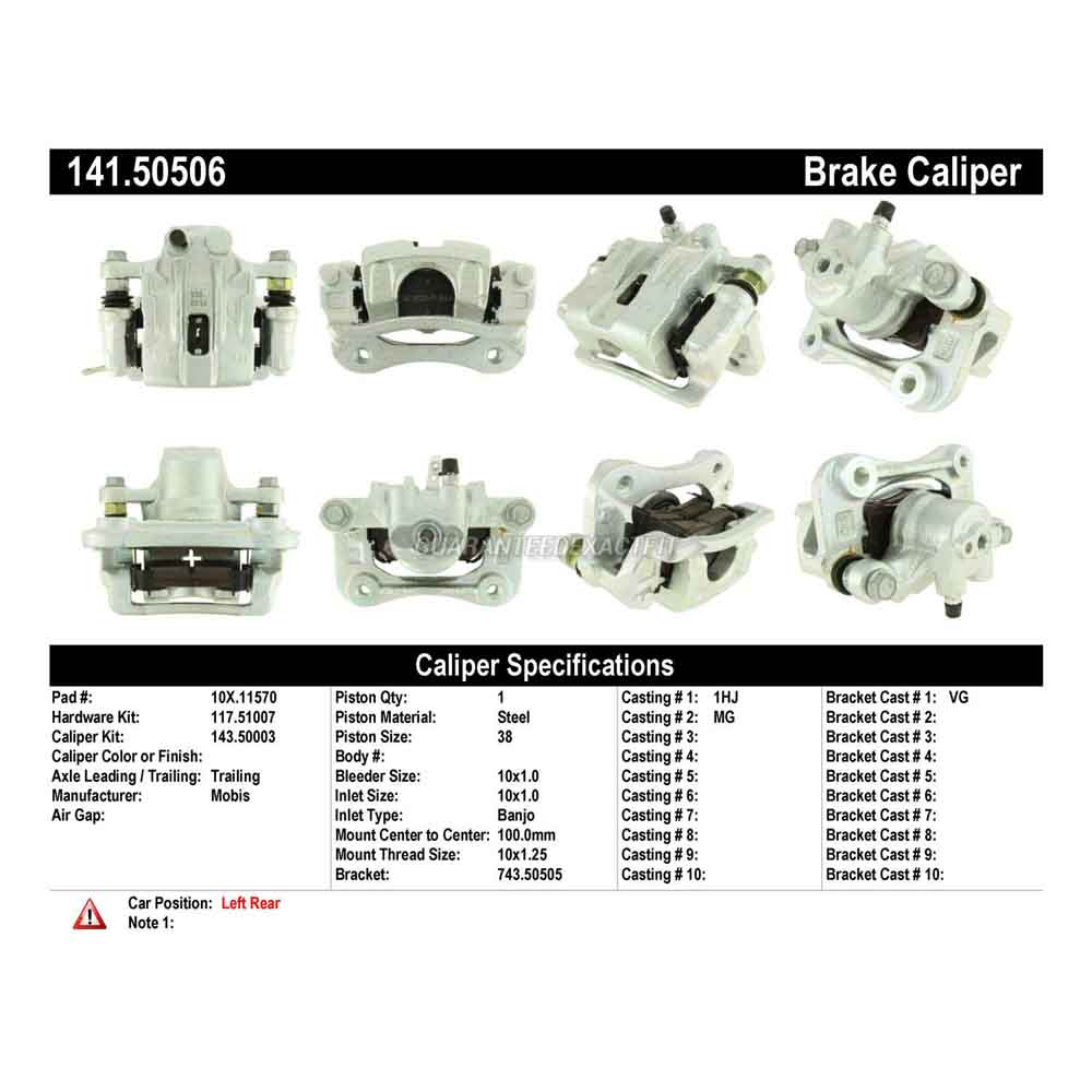 2016 Kia Cadenza Brake Caliper