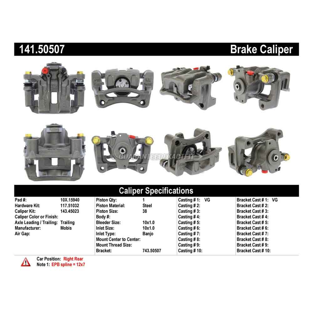 2016 Kia Cadenza Brake Caliper