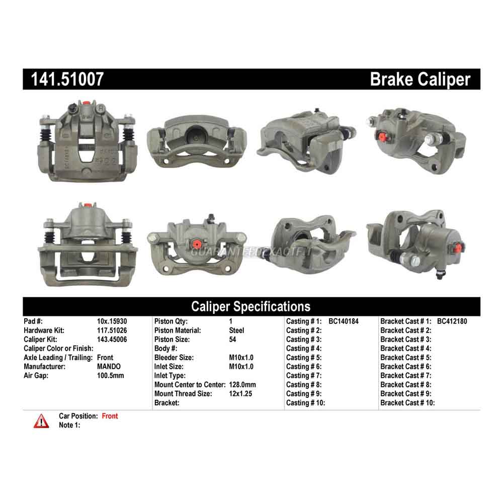 2012 Kia Rio Brake Caliper