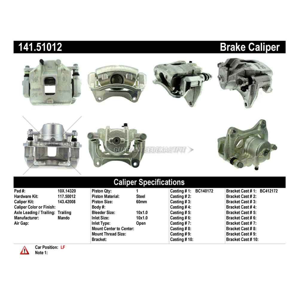 2012 Hyundai Azera Brake Caliper