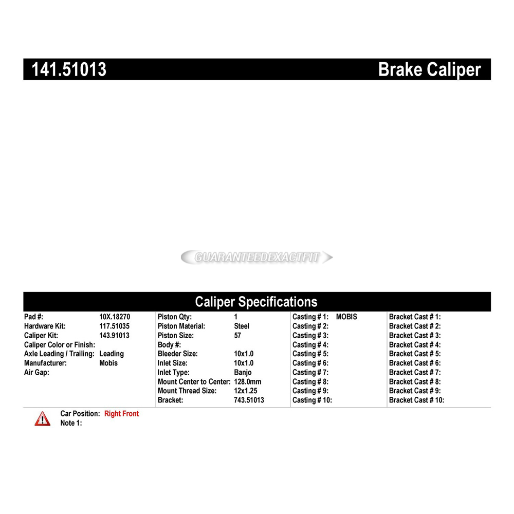 2017 Hyundai Veloster Brake Caliper