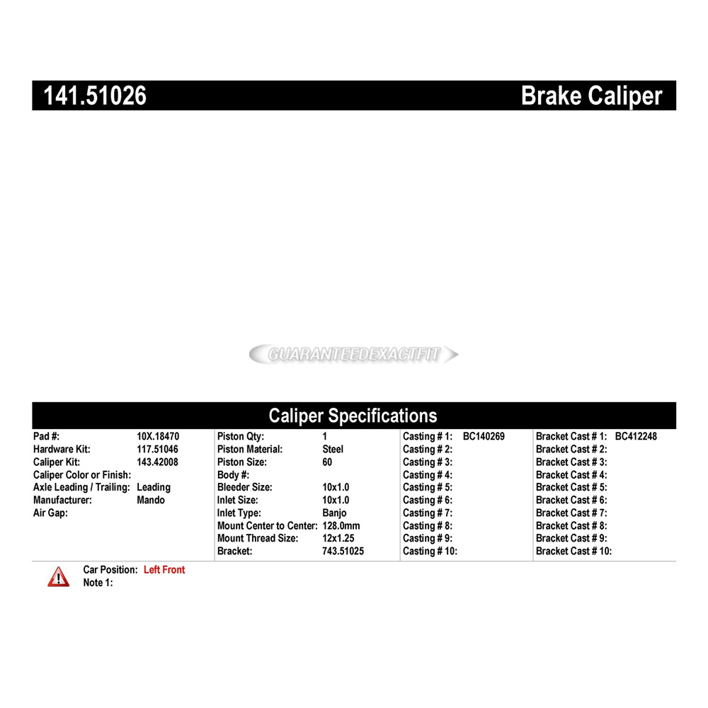 2017 Hyundai Tucson Brake Caliper