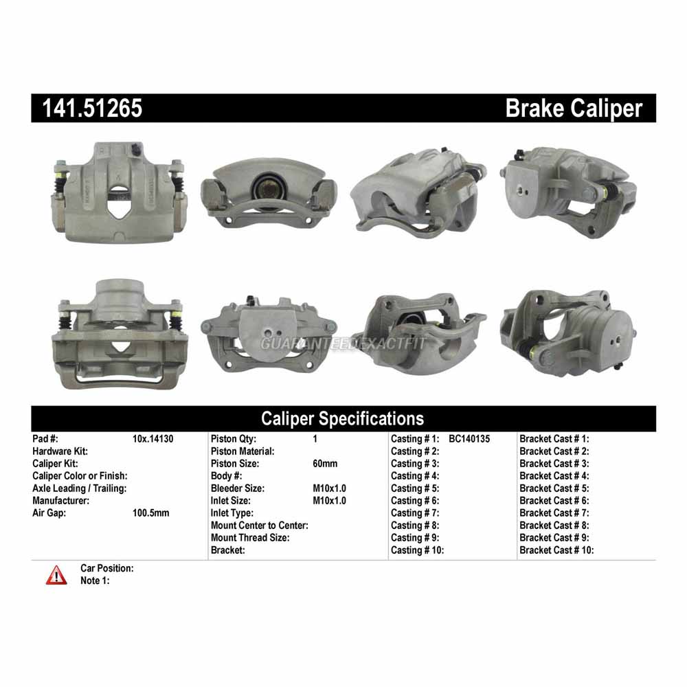2012 Hyundai Genesis Coupe Brake Caliper