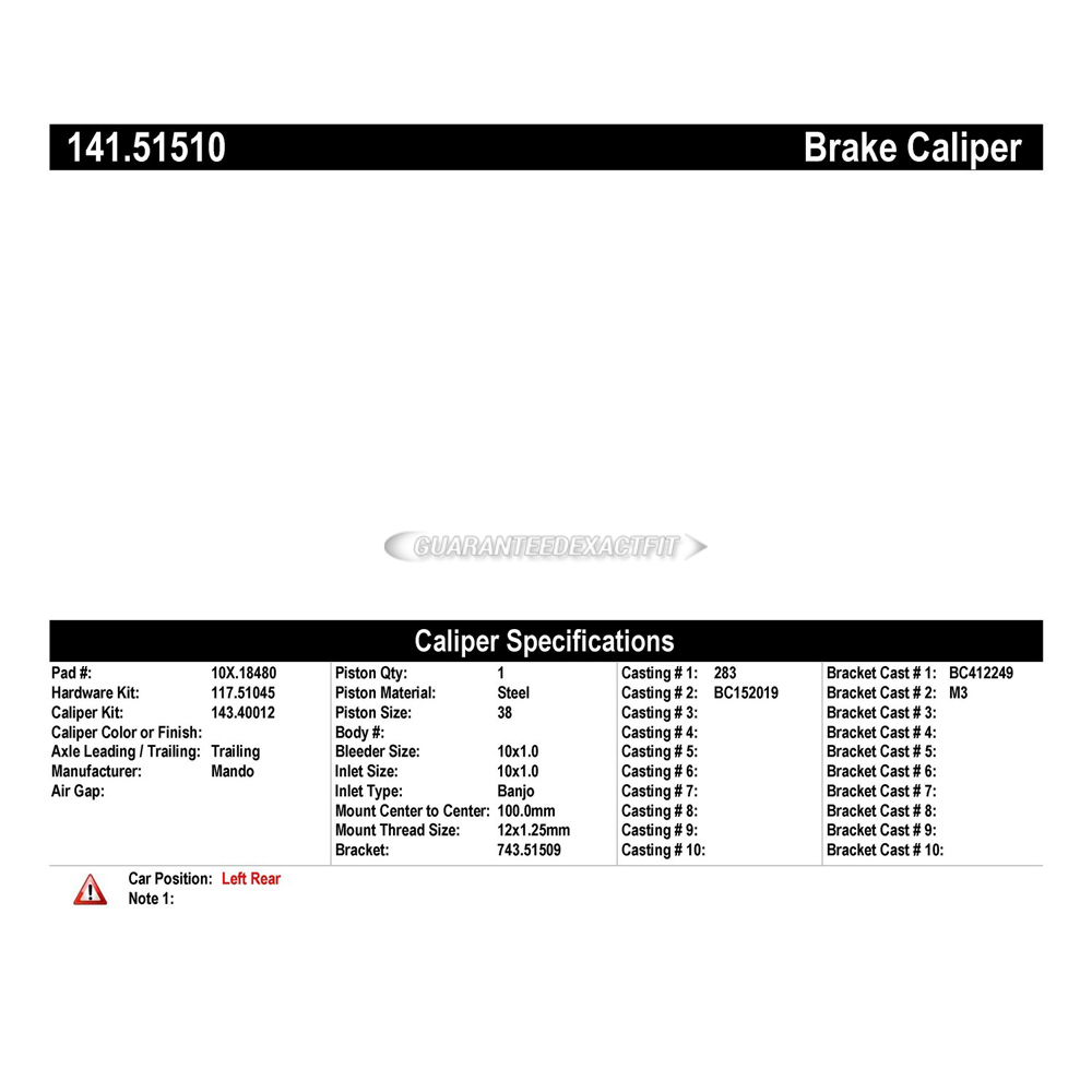 2017 Hyundai Tucson Brake Caliper