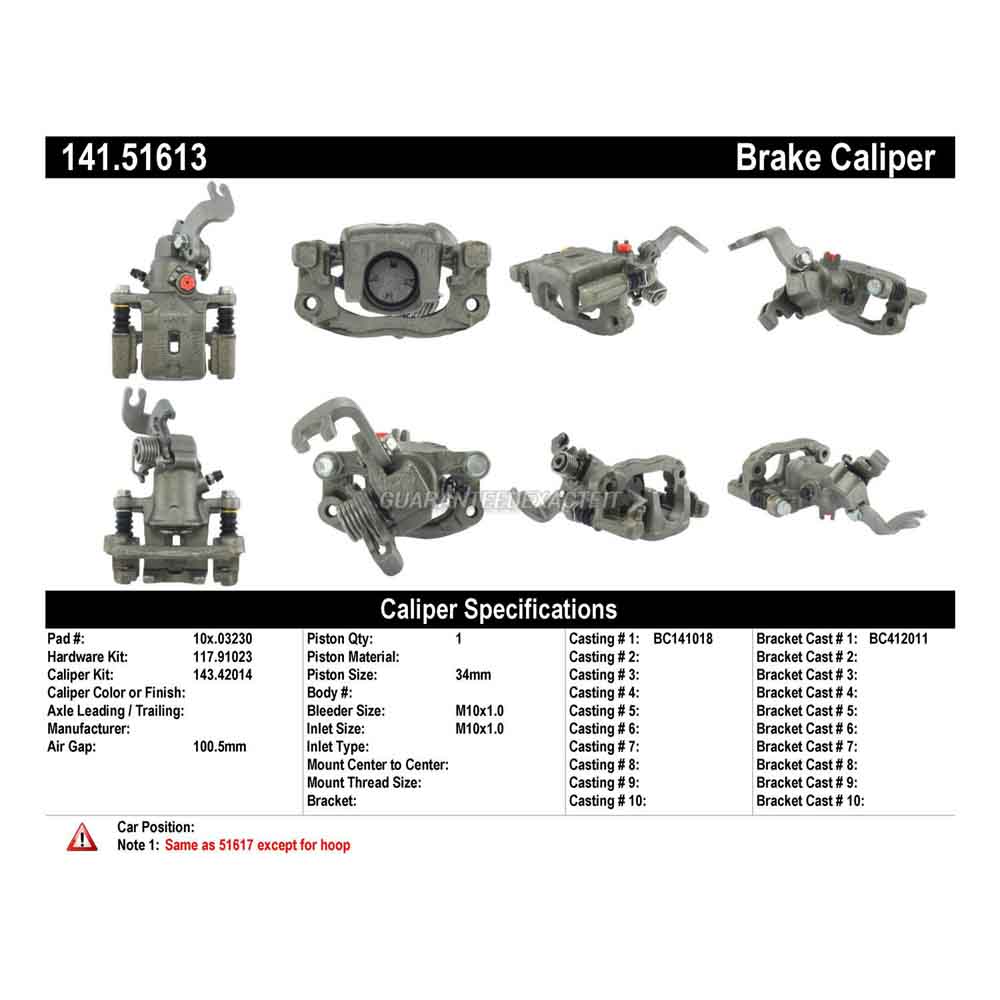 2004 Kia Spectra Brake Caliper