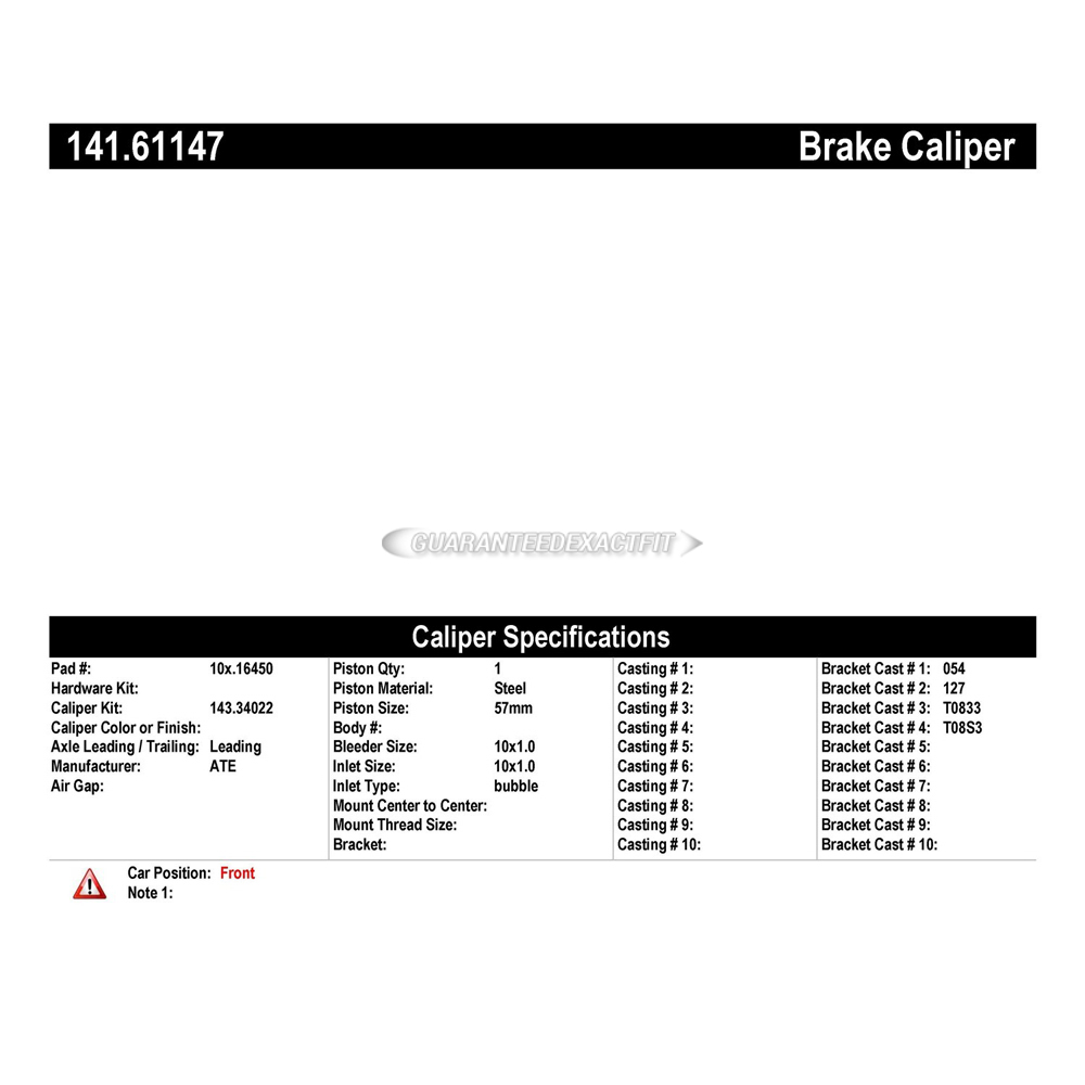 2017 Ford Transit Connect Brake Caliper