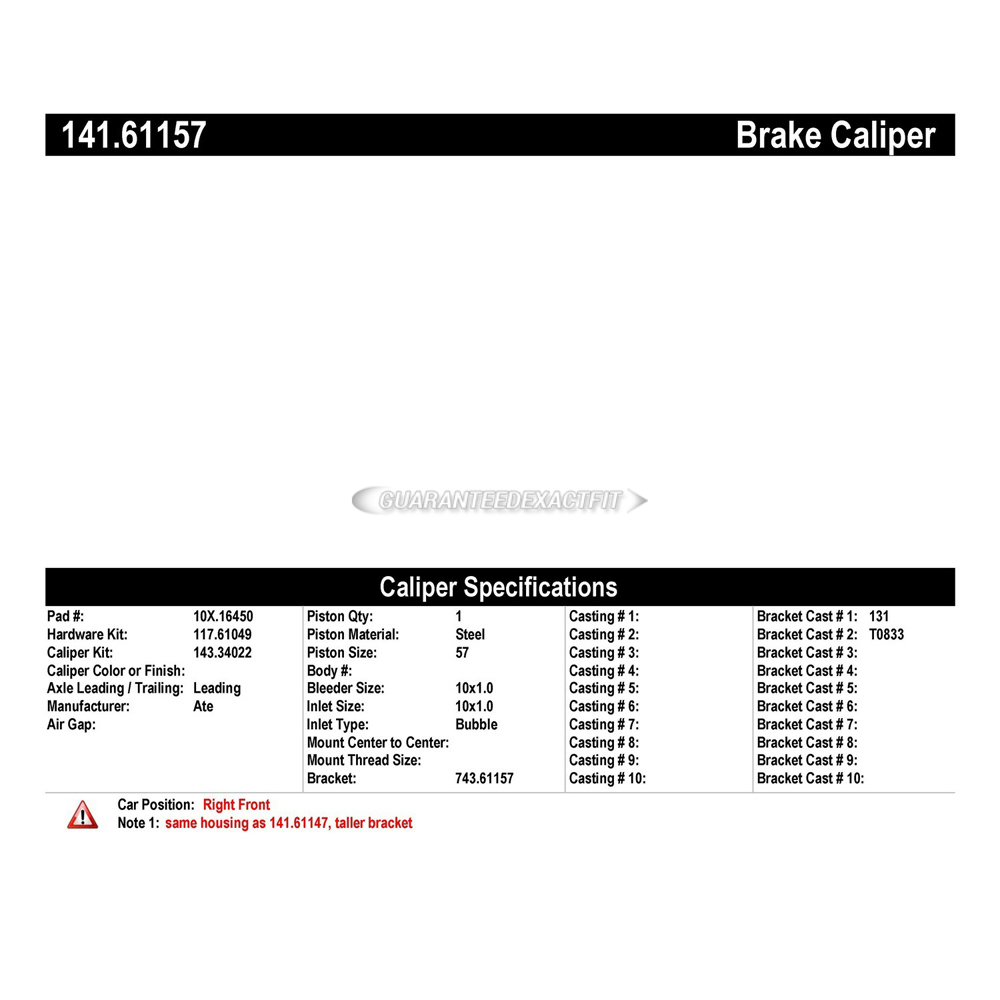 2017 Lincoln MKC Brake Caliper