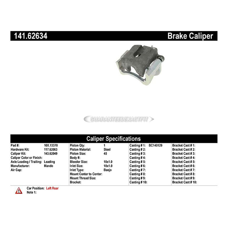 2012 Cadillac SRX Brake Caliper