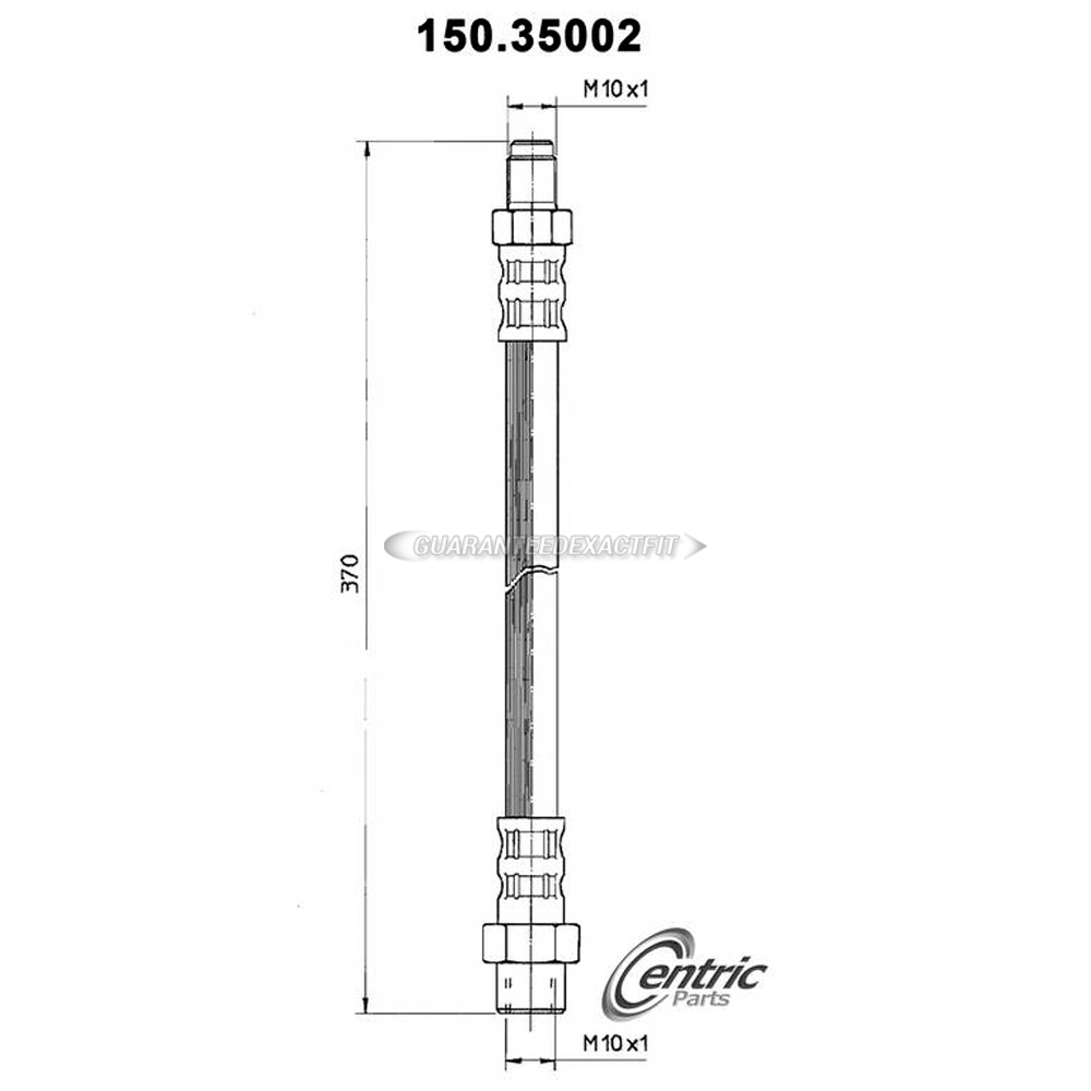  Mercedes Benz 500sec brake hydraulic hose 