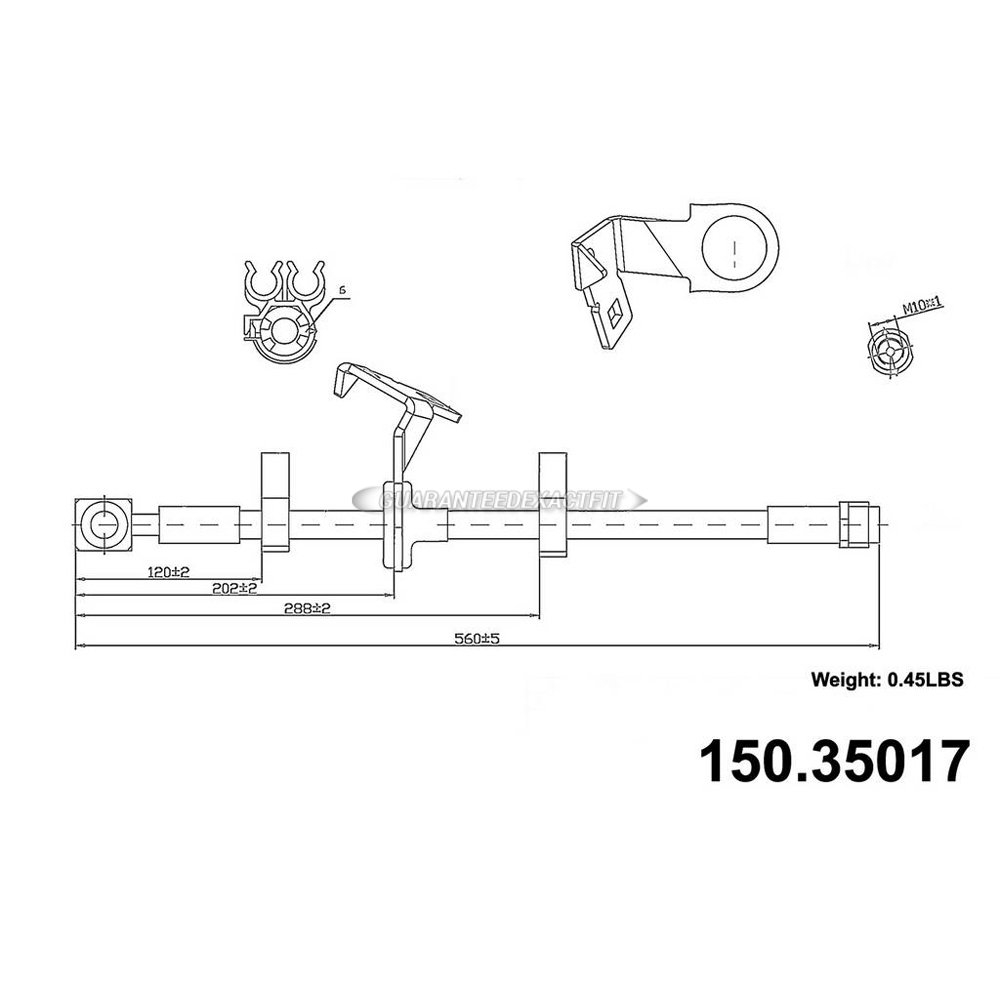 2007 Mercedes Benz ML320 Brake Hydraulic Hose 