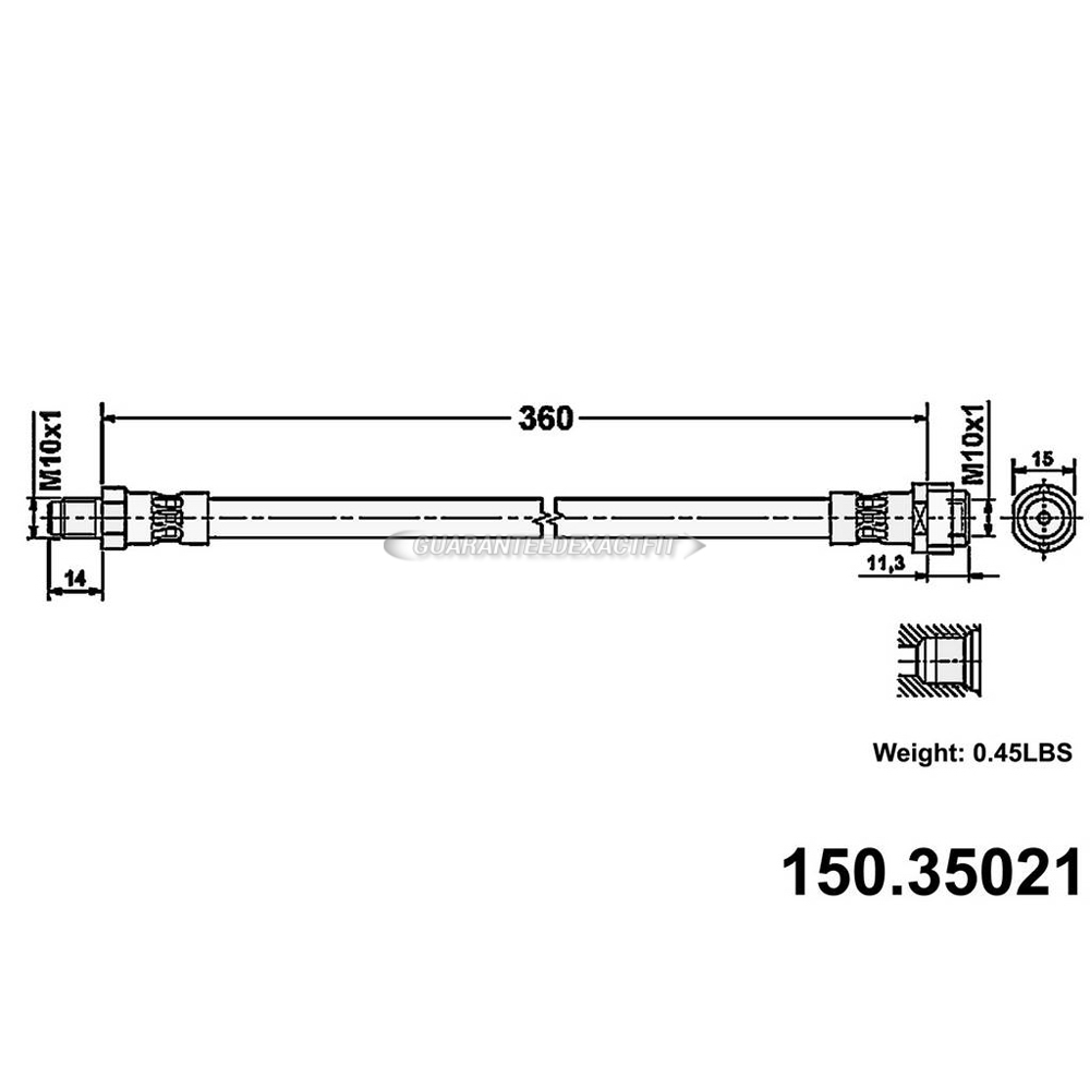 2014 Mercedes Benz CL65 AMG Brake Hydraulic Hose 