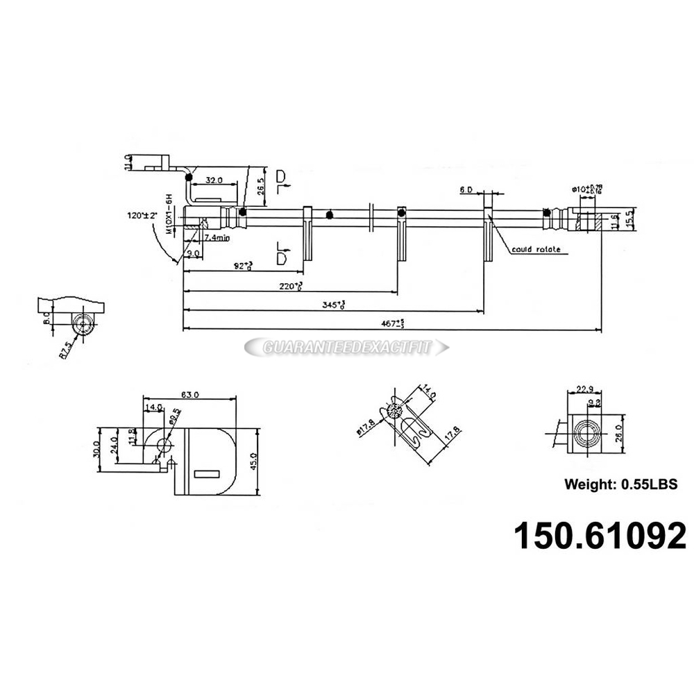 2004 Lincoln ls brake hydraulic hose 