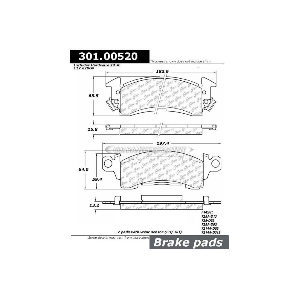  Checker Taxicab Brake Pad Set 