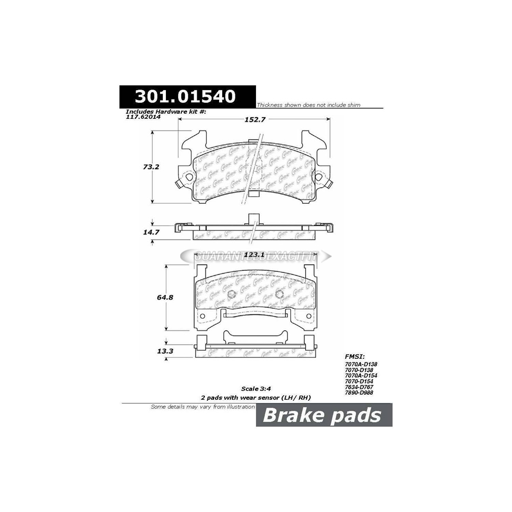  Chevrolet s10 truck brake pad set 