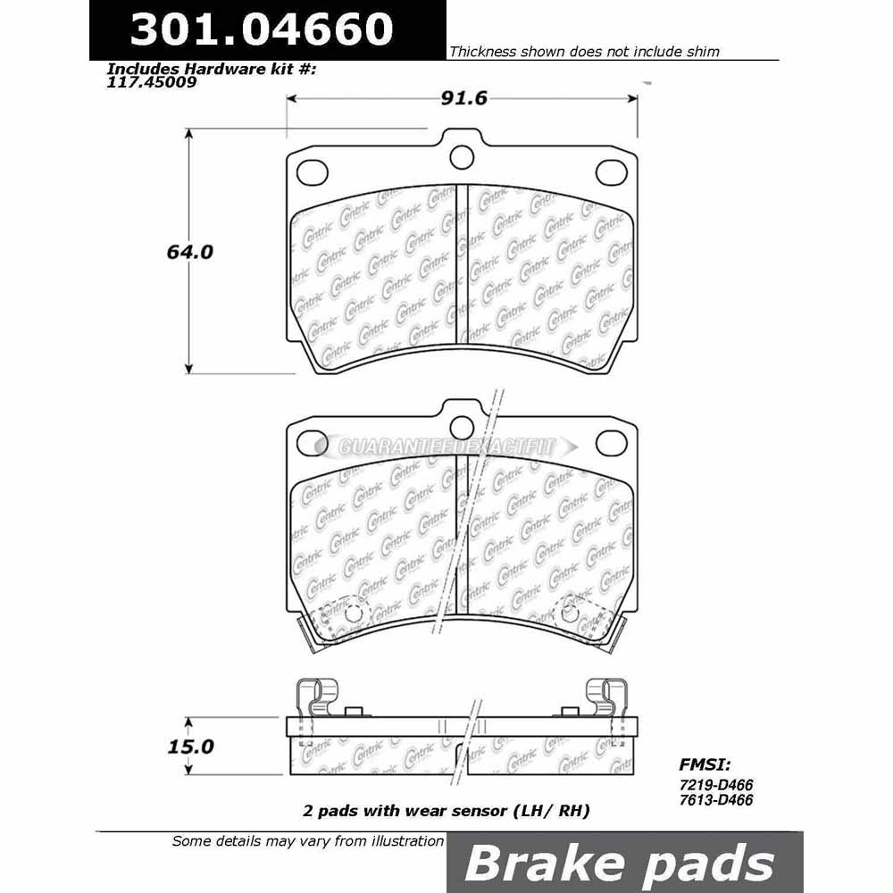 2017 Kia rio brake pad set 