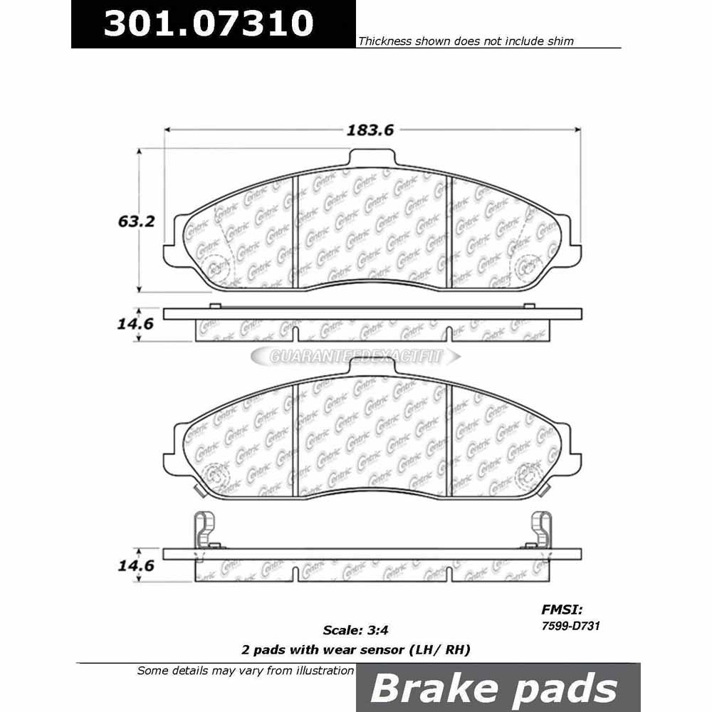  Cadillac XLR Brake Pad Set 
