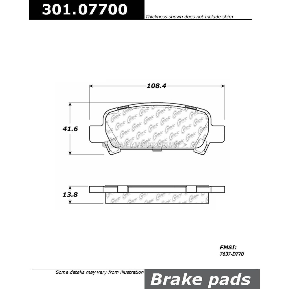 2003 Subaru baja brake pad set 