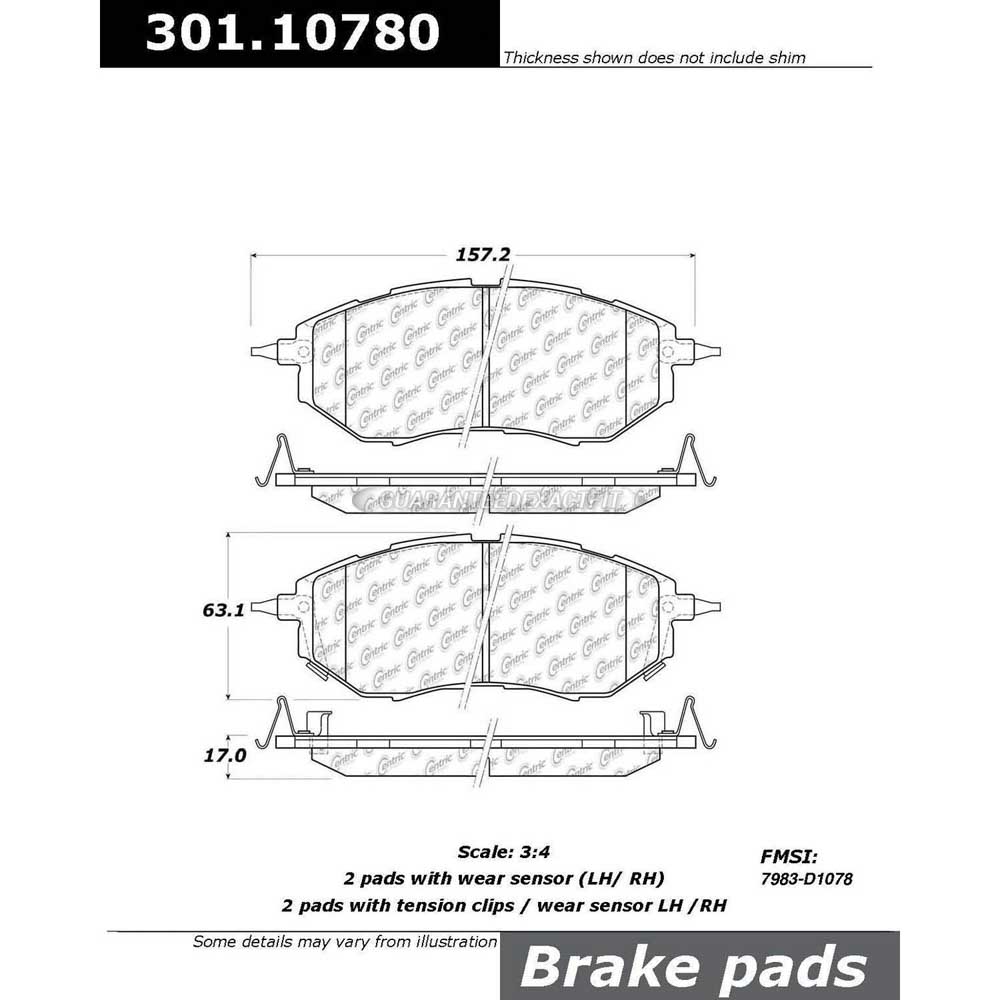 2012 Subaru Tribeca brake pad set 