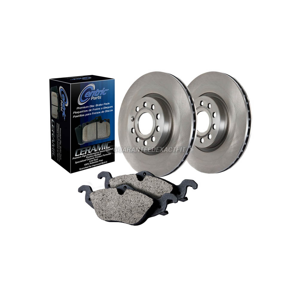 Centric 905.44028 Ceramic Front and Rear Disc Brake Pad and Rotor Kit