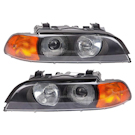 2000 Bmw 540 Headlight Assembly Pair 1