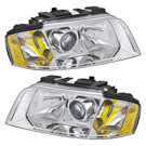 2002 Audi A6 Quattro Headlight Assembly Pair 1