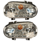 2002 Volkswagen Golf Headlight Assembly Pair 1