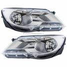2009 Volkswagen Tiguan Headlight Assembly Pair 1
