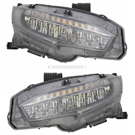 BuyAutoParts Headlight Assembly - Pair 16-84712A9