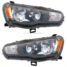 2008 Mitsubishi Lancer Headlight Assembly Pair 1