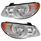 2007 Hyundai Elantra Headlight Assembly Pair 1