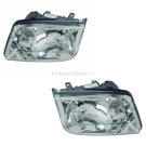 2000 Volkswagen Jetta Headlight Assembly Pair 1