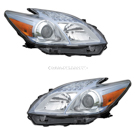 2011 Toyota Prius Headlight Assembly Pair 1