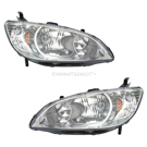 2004 Honda Civic Headlight Assembly Pair 1