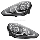 2017 Porsche Cayenne Headlight Assembly Pair 1