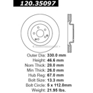 Centric Parts 120.35097 Brake Rotor 5