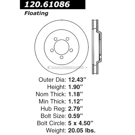 Centric Parts 120.61086 Brake Rotor 5