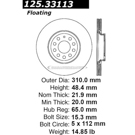 Centric Parts 125.33113 Brake Rotor 2
