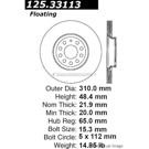 Centric Parts 125.33113 Brake Rotor 1
