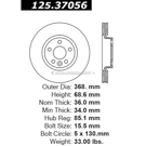 Centric Parts 125.37056 Brake Rotor 2